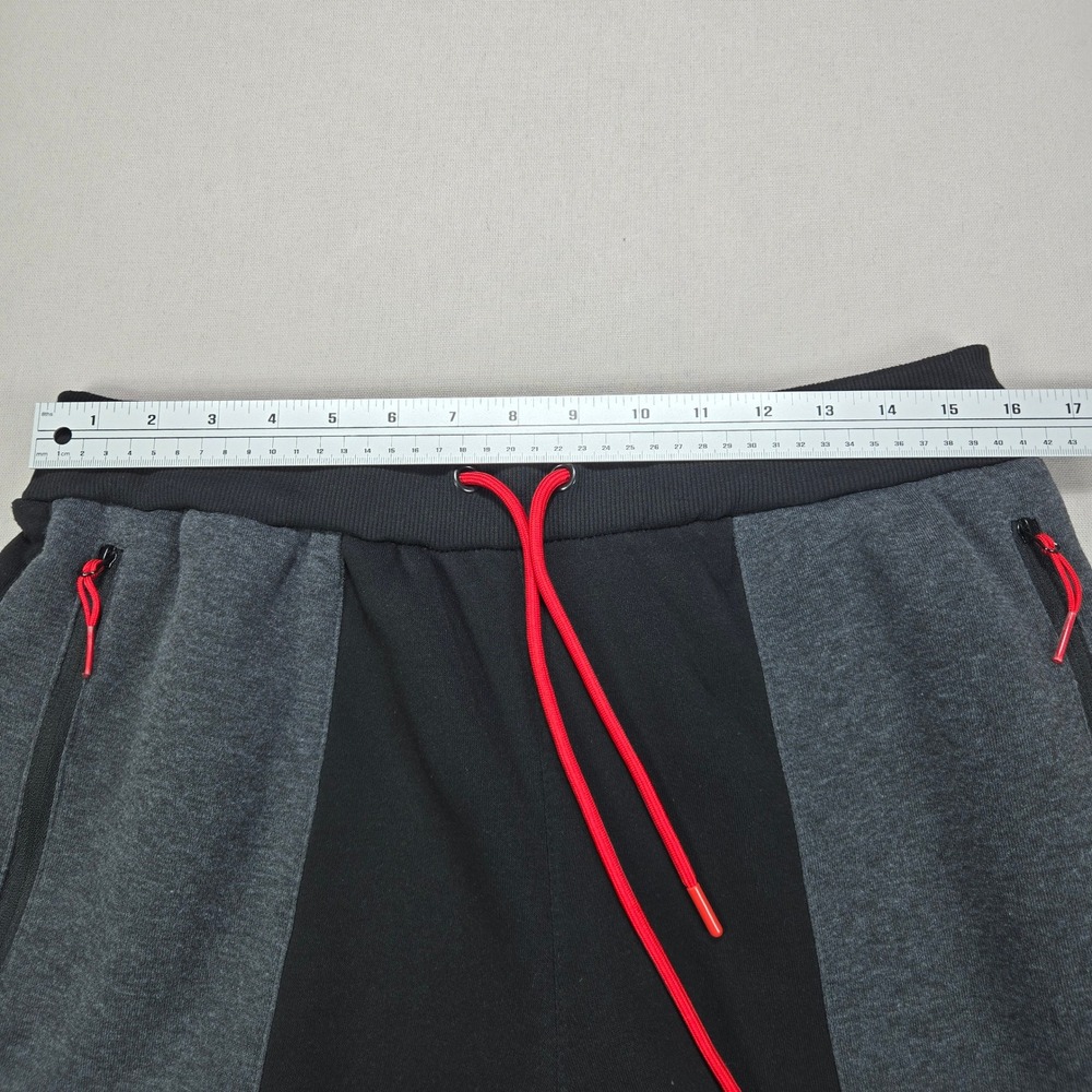 Tapout Athletic Sweat Shorts Colorblock Zipper Pockets Black Grey Mens Large L - Picture 9 of 11